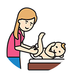 Infant feeding and diapering help